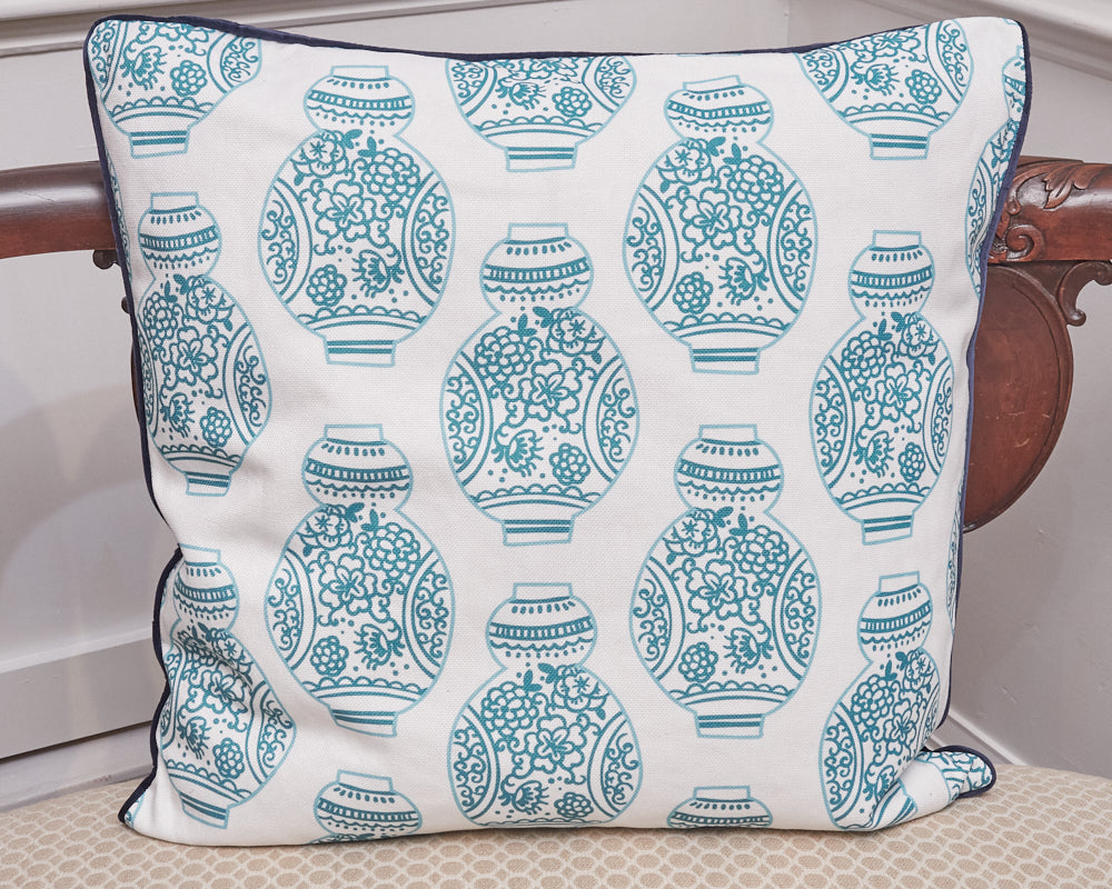 Throw pillows with online green accents