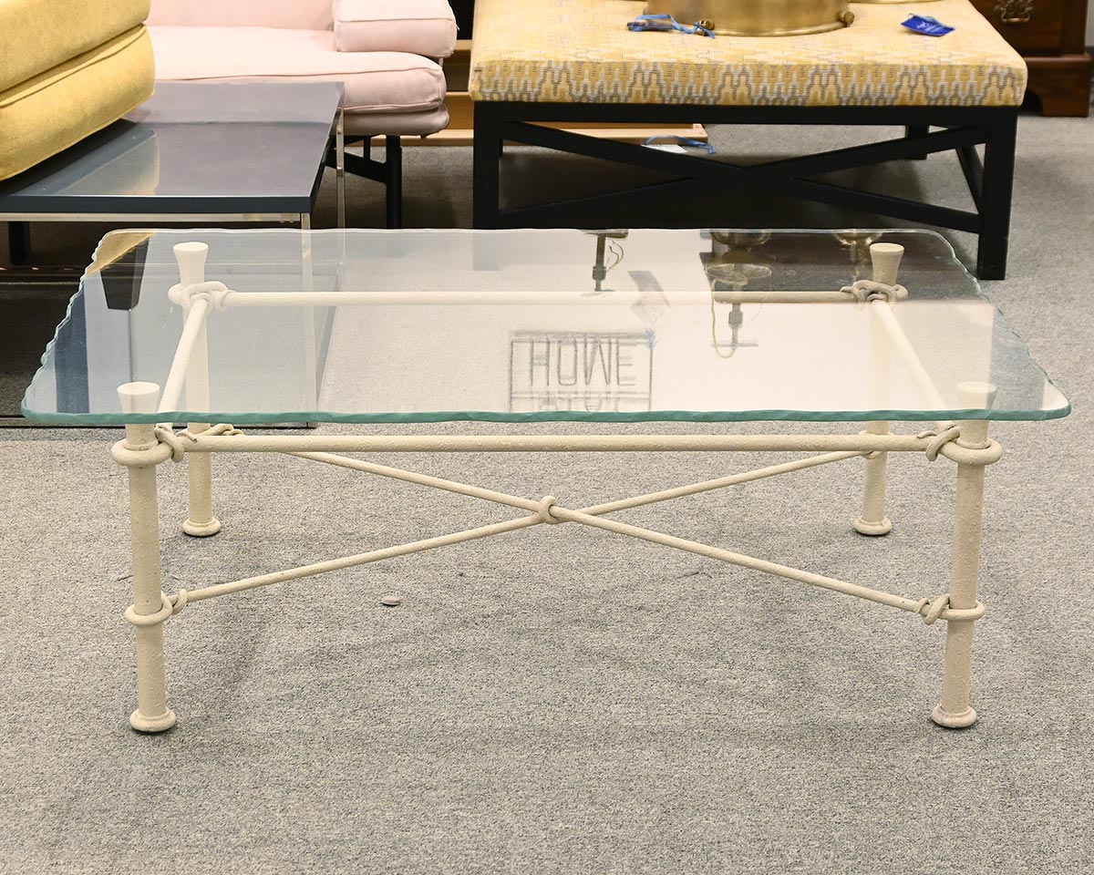 Glass Oval Coffee Table with Gold Finish Metal base