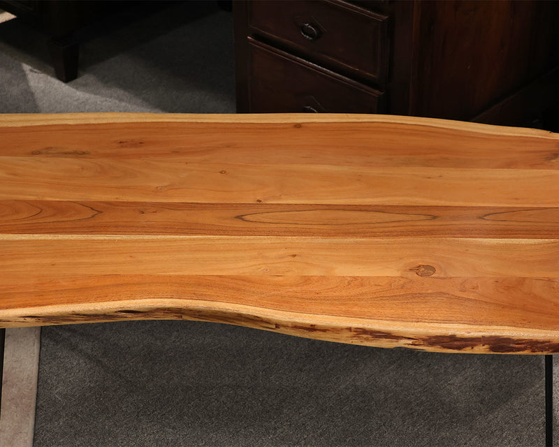 Acacia Live Edge Cocktail Table on Hairpin Legs