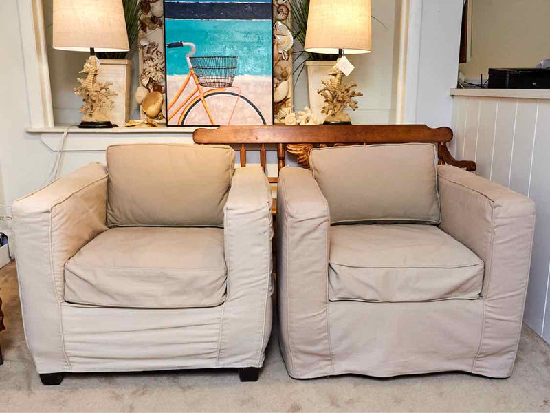 Mitchell Gold Pair of Slipcover Arm Chairs