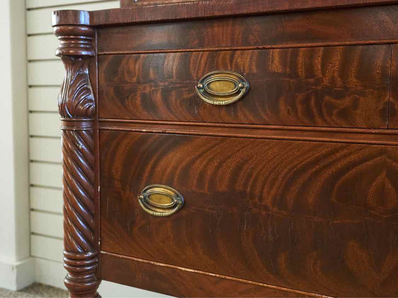 Mahogany Display Cabinet with 2 Glass Doors & 2 Drawers