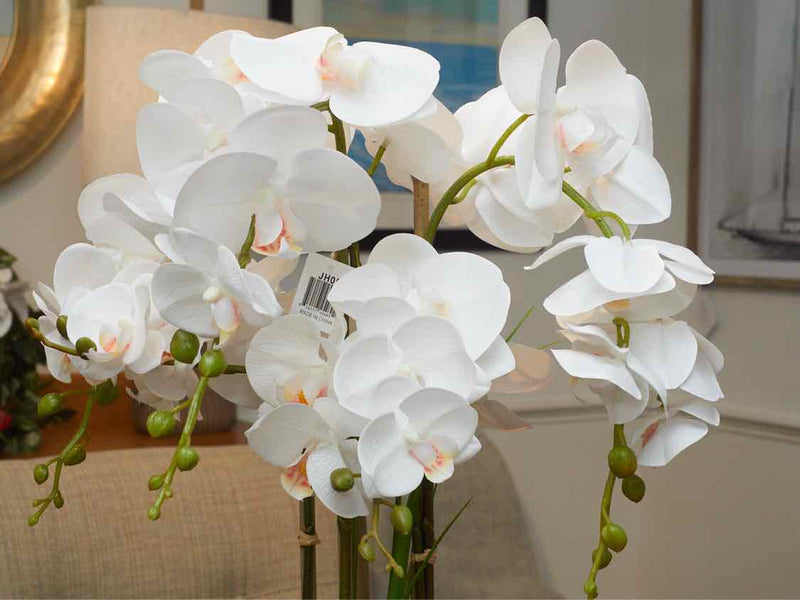 Brentwood White Orchid Ceramic Pot Decor