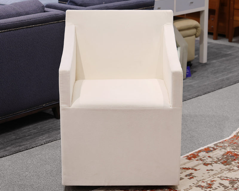 RH Ellison Slope Arm Chair in Cream on Casters