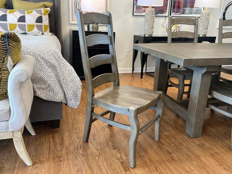 Pottery Barn Rustic Gray Wash Dining Table & 6 Chairs