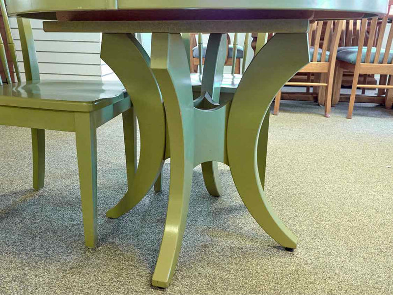 Circle Furniture Round Celery Green  Pedestal Table