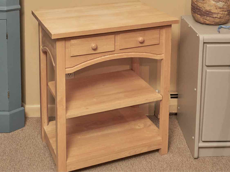 Maple 2 Drawer 1 Shelf  Island Work Station Kitchen Storage