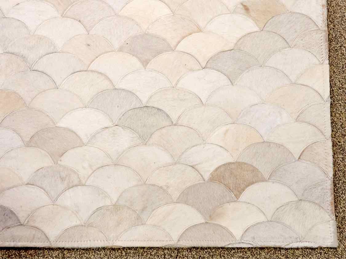 Serena & Lily White Scalloped Hide Area Rug