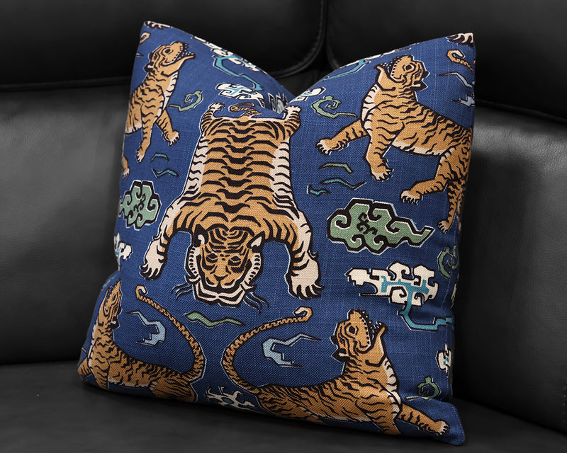 'Tiger Republic Denim' Accent Pillow