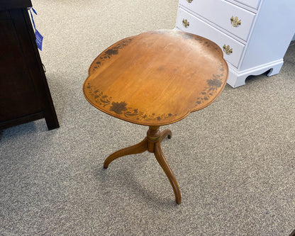 Hitchcock Maple Tilt-Top  Side Table with Stenciling