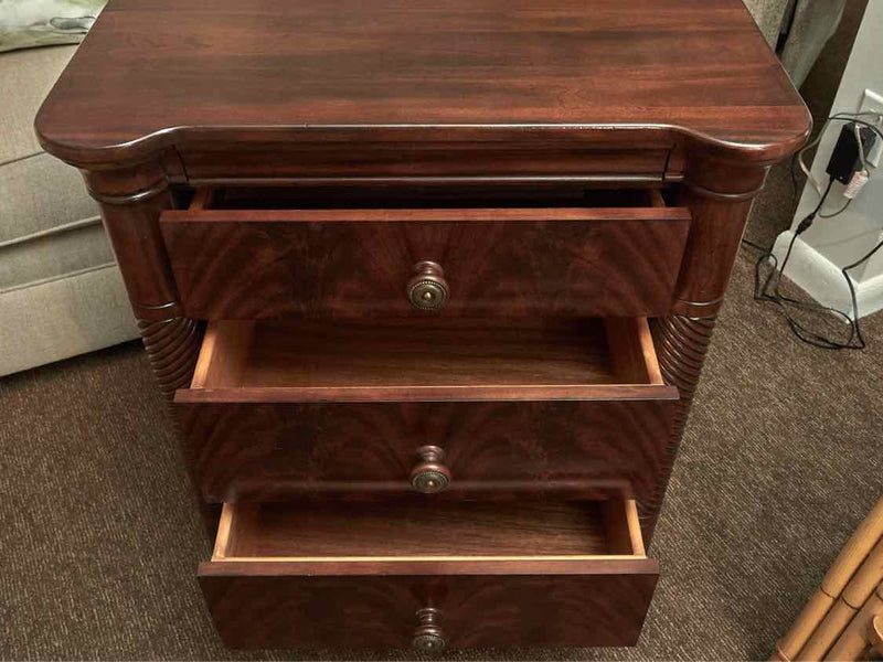 Heirloom Traditions Stained Cherry 3 Drawer & Pull Out Shelf Side Chest