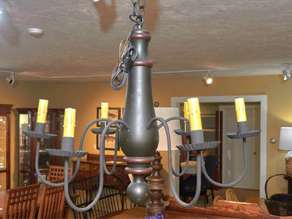 Irvin's 'Norfolk' Black Finish 6 Arm Chandelier