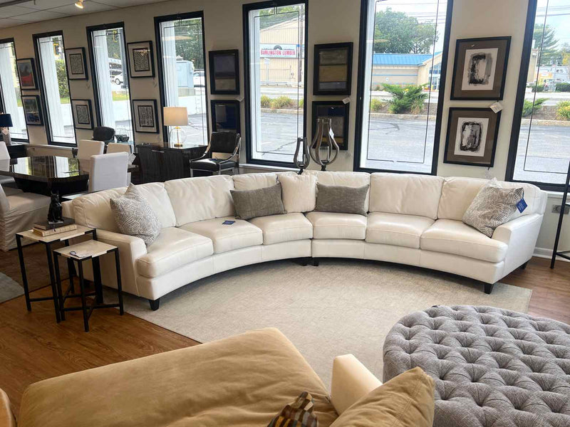 Elite Leather 'Seville' Sectional in Florence White