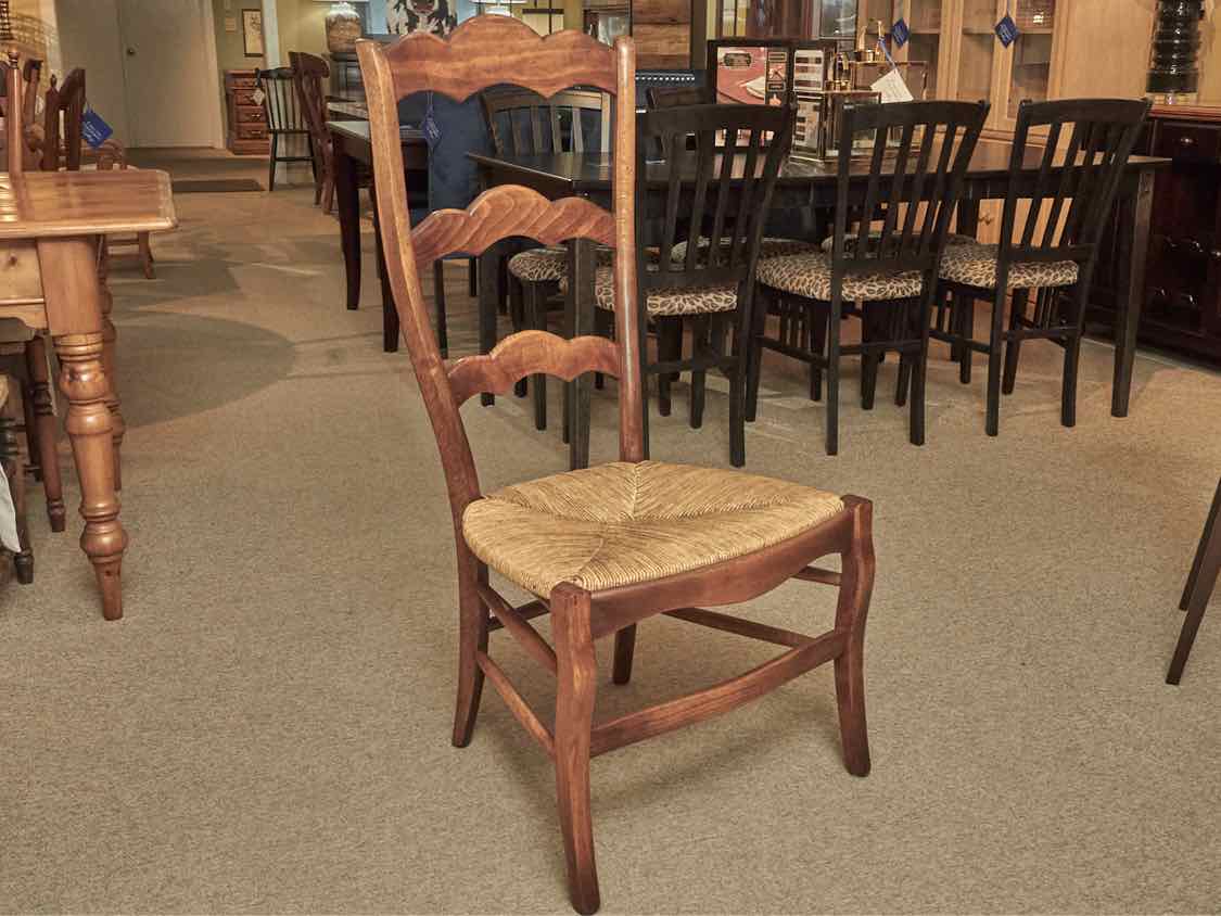 Set Of 2 Ash LadderBack Rush Seat Dining Chairs