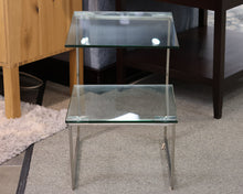 Glass and Stainless Steel Side Table