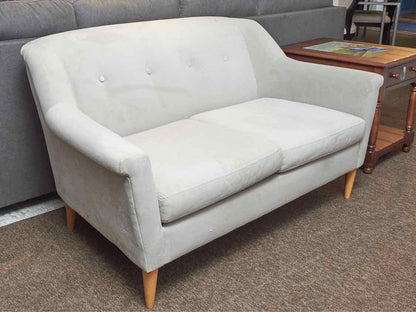 West Elm  Silver Micro Fiber 2 Cushion  Loveseat