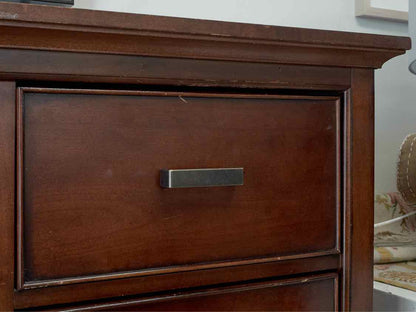 8-Drawer Dresser in Cherry Finish with Inlaid Top & Bronze Pulls