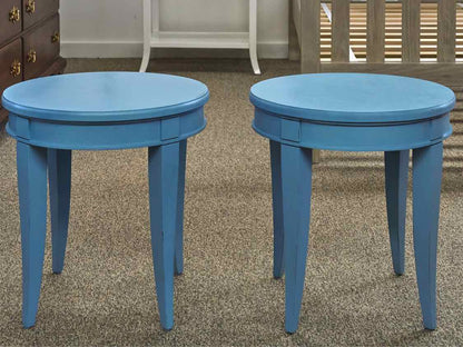 Pair of  Mahogany Side Table with French Blue Finish