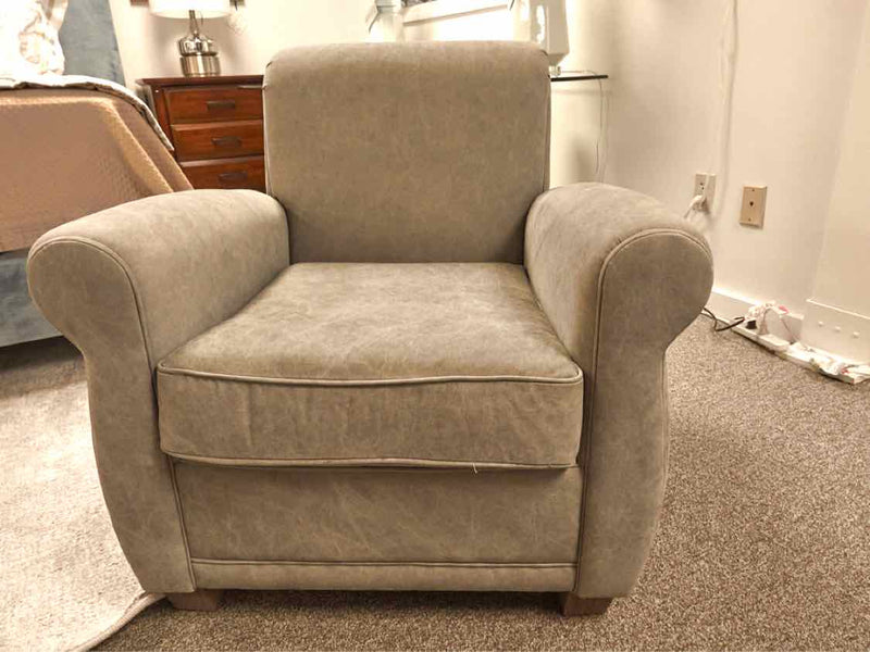 Pair of Roll Arm Club Chairs In Stonewash Gray