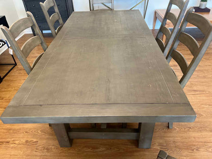 Pottery Barn Rustic Gray Wash Dining Table & 6 Chairs