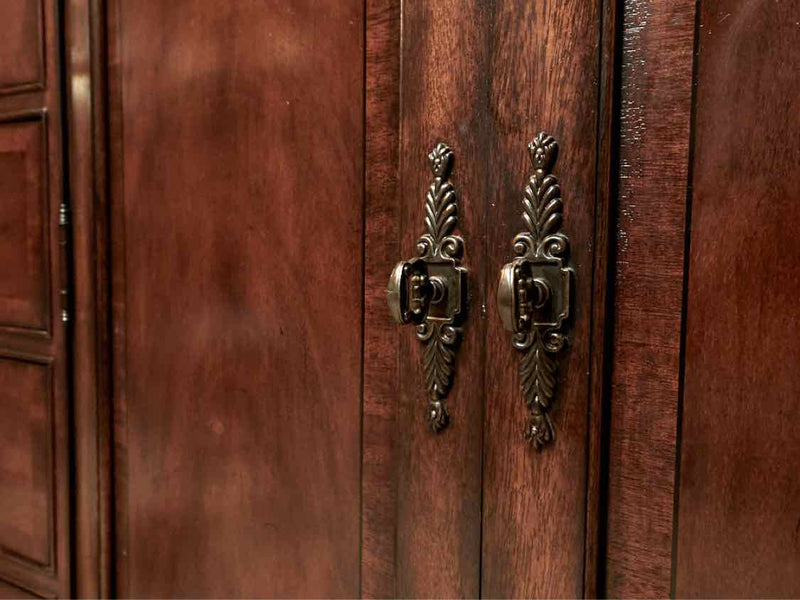 Drexel Mahogany Sideboard with 12 Drawers & 2 Doors with Antique Bronze Handles