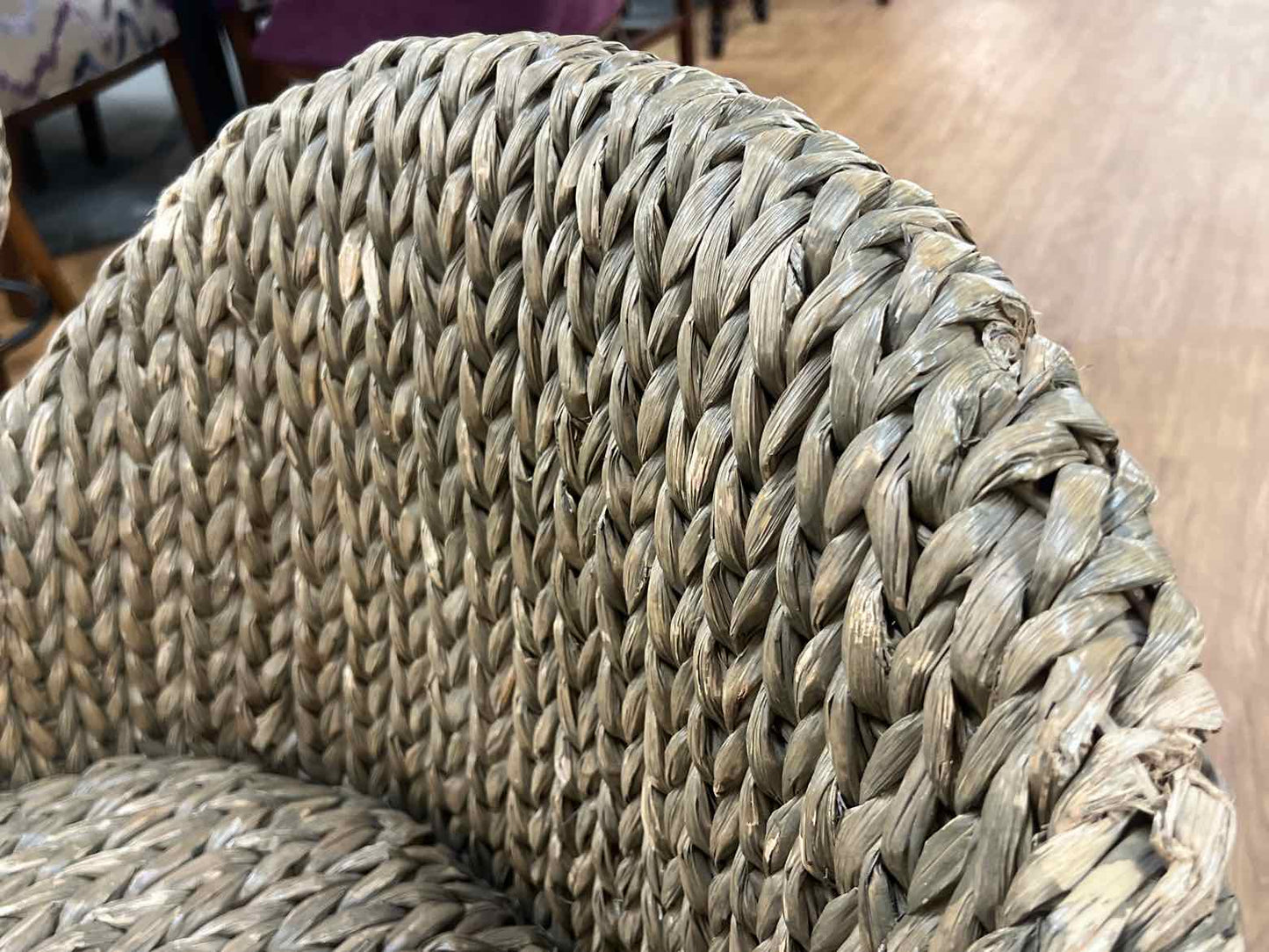 Pair of Woven Swivel Counter Stools