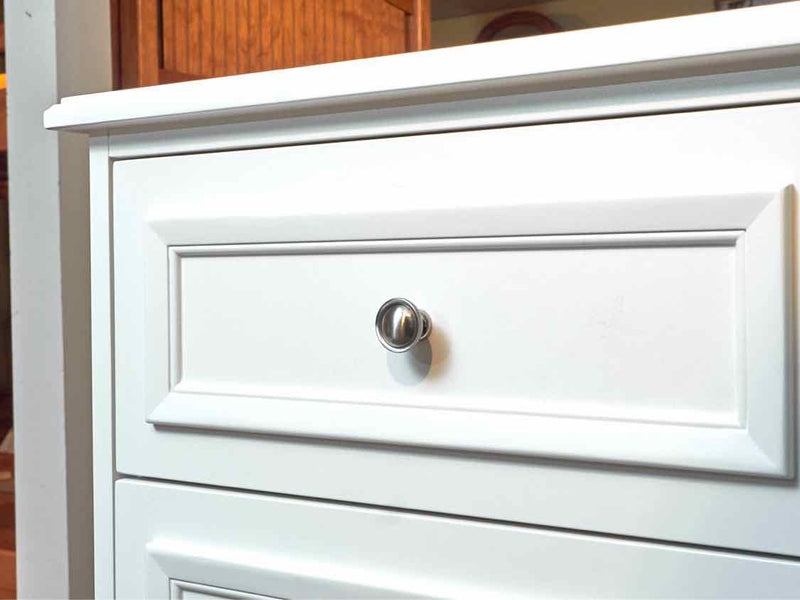 Pottery Barn 'Fillmore' White 5 Drawer Nickle Knobs Chest