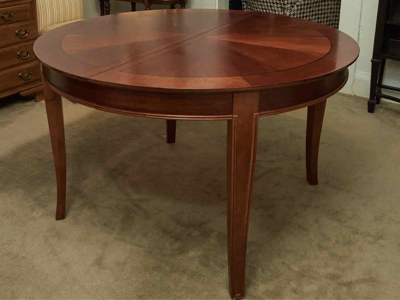 Cherry Round  Veneered Dining Table Includes 20" leaf