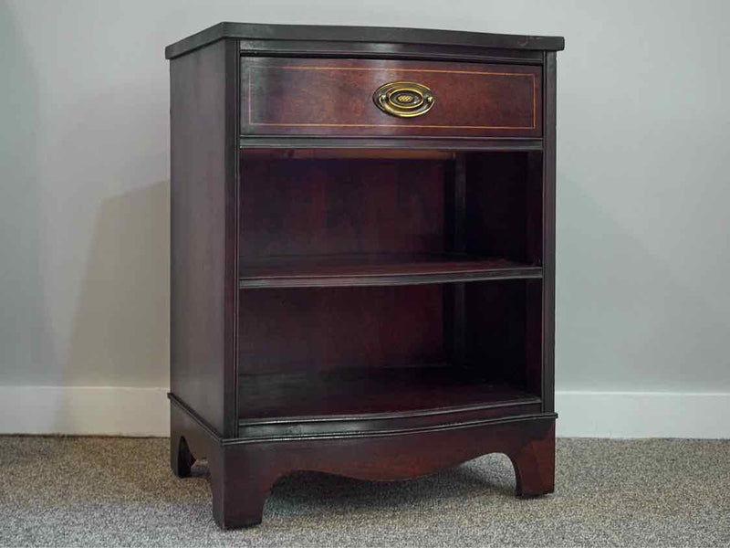 Mahogany Serpentine Front One Drawer Nightstand