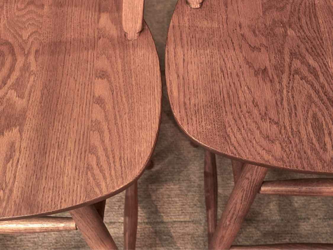 Pair of Oak Sheaf Back Swivel Counter Stools