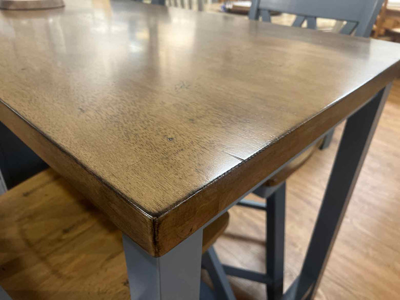 Slate Blue Kitchen Island w/ 4 Matching Stools