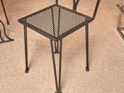 Custom Black Wrought Iron Glass Top Table Includes 4 Chairs Outdoor Dining Set