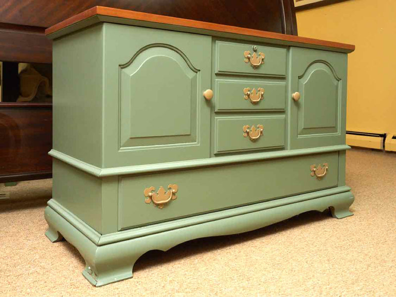 Lane Furniture  Cherry Top 'Sage Green' Finish 1 Drawer Cedar Chest