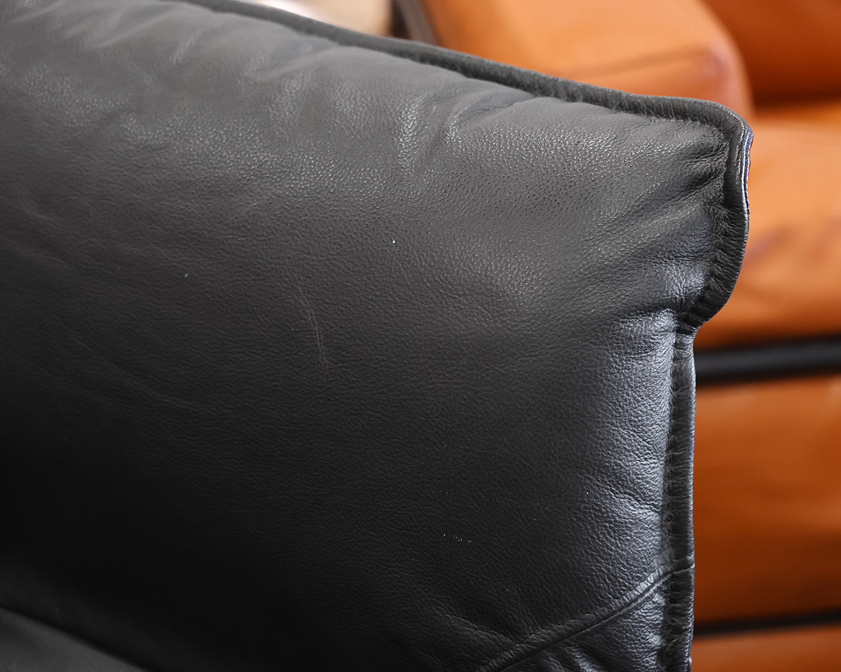 Leather Swivel Chair with Ottoman