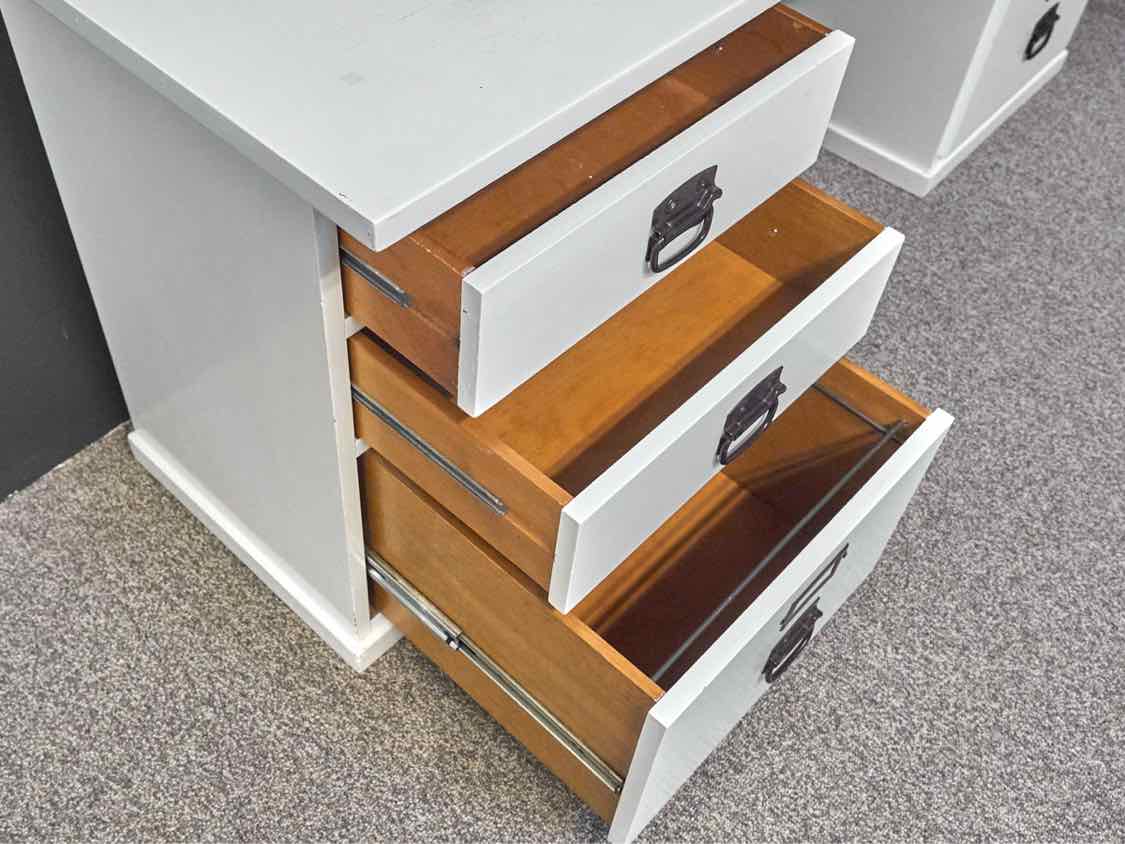 White Double Pedestal File Desk