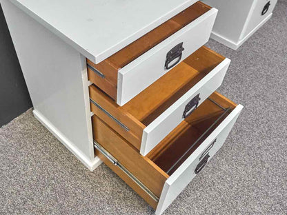 White Double Pedestal File Desk