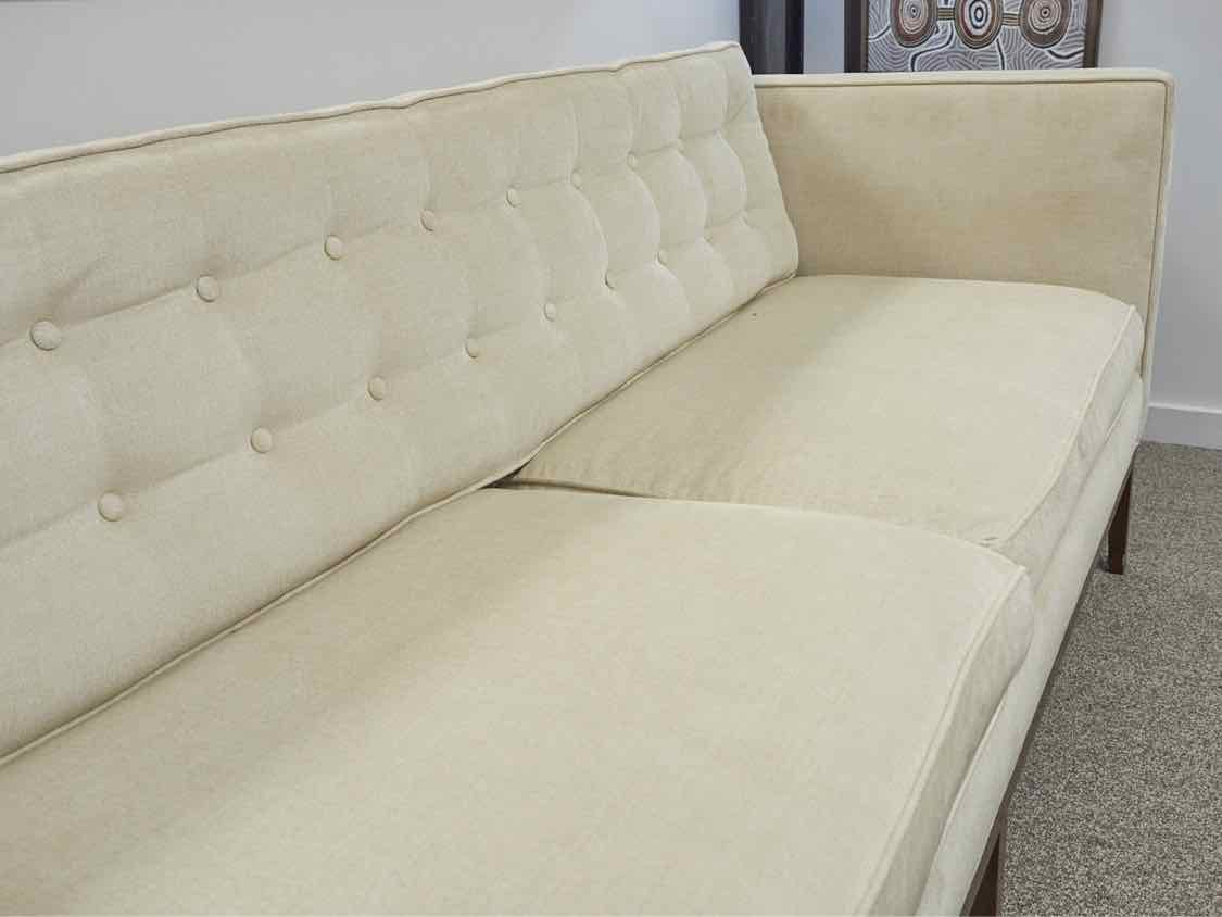 Beige Boiler Custom Sofa with Tufted Back