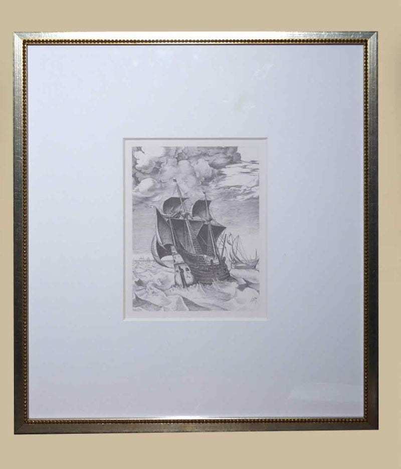 Framed Giclee: 'Sailing Vessels IV - A Dutch Hulk'