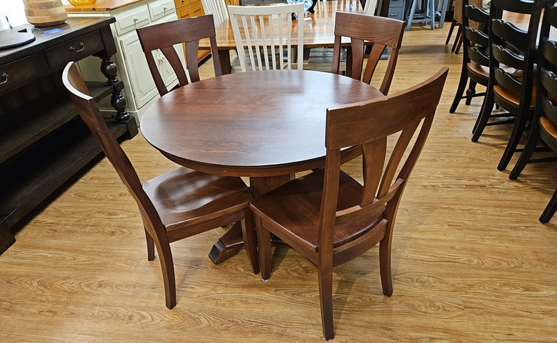 Circle Furniture Round Dining Table & Set of 4 Chairs