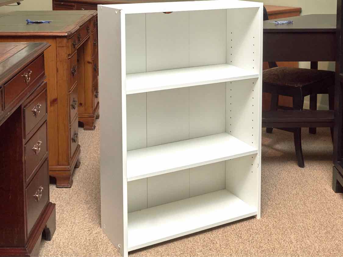 White Laminate 3 Shelf Bookcase