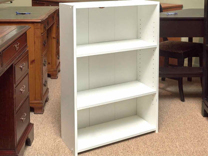 White Laminate 3 Shelf Bookcase