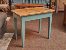 Pair Of Pine Top Custom Finish 'Aqua Shell' Legs Side Tables