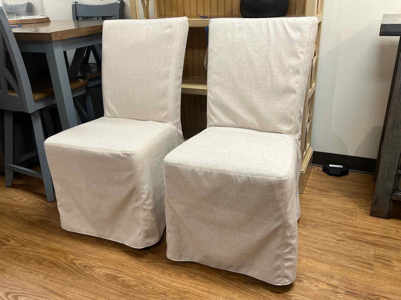 Pair of Four Hands Slipcovered Dining Chairs