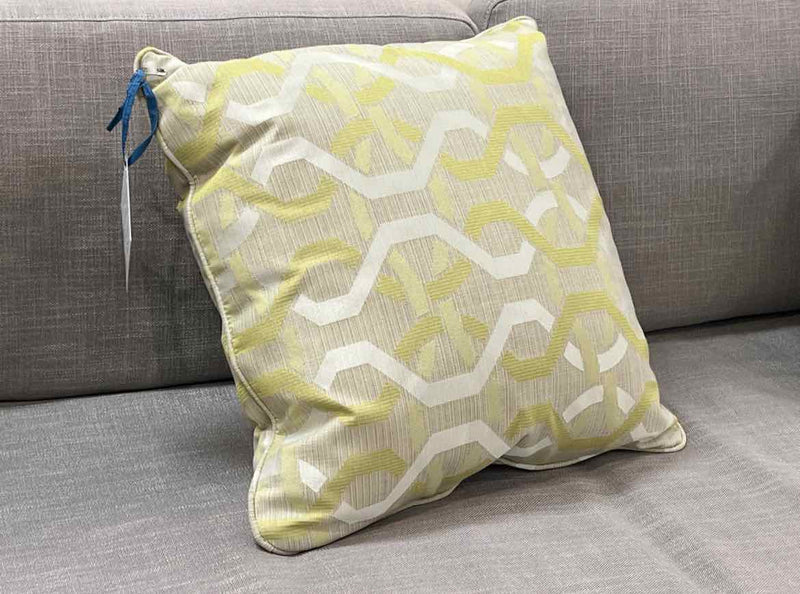 Lime & Silver Geometric Pattern Accent Pillow