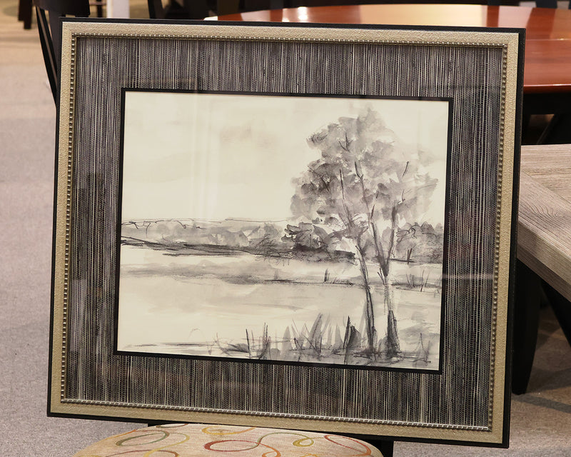 "Graphite Plein Air II" Framed Print