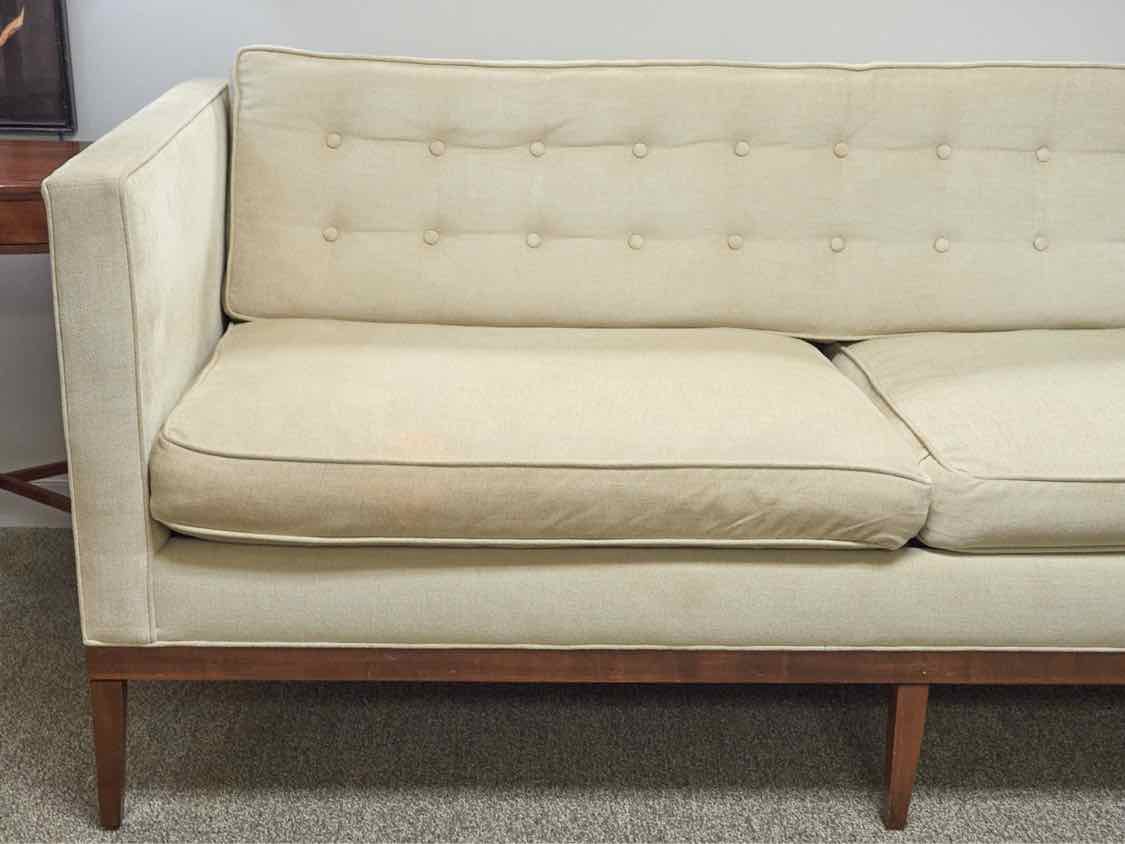 Beige Boiler Custom Sofa with Tufted Back