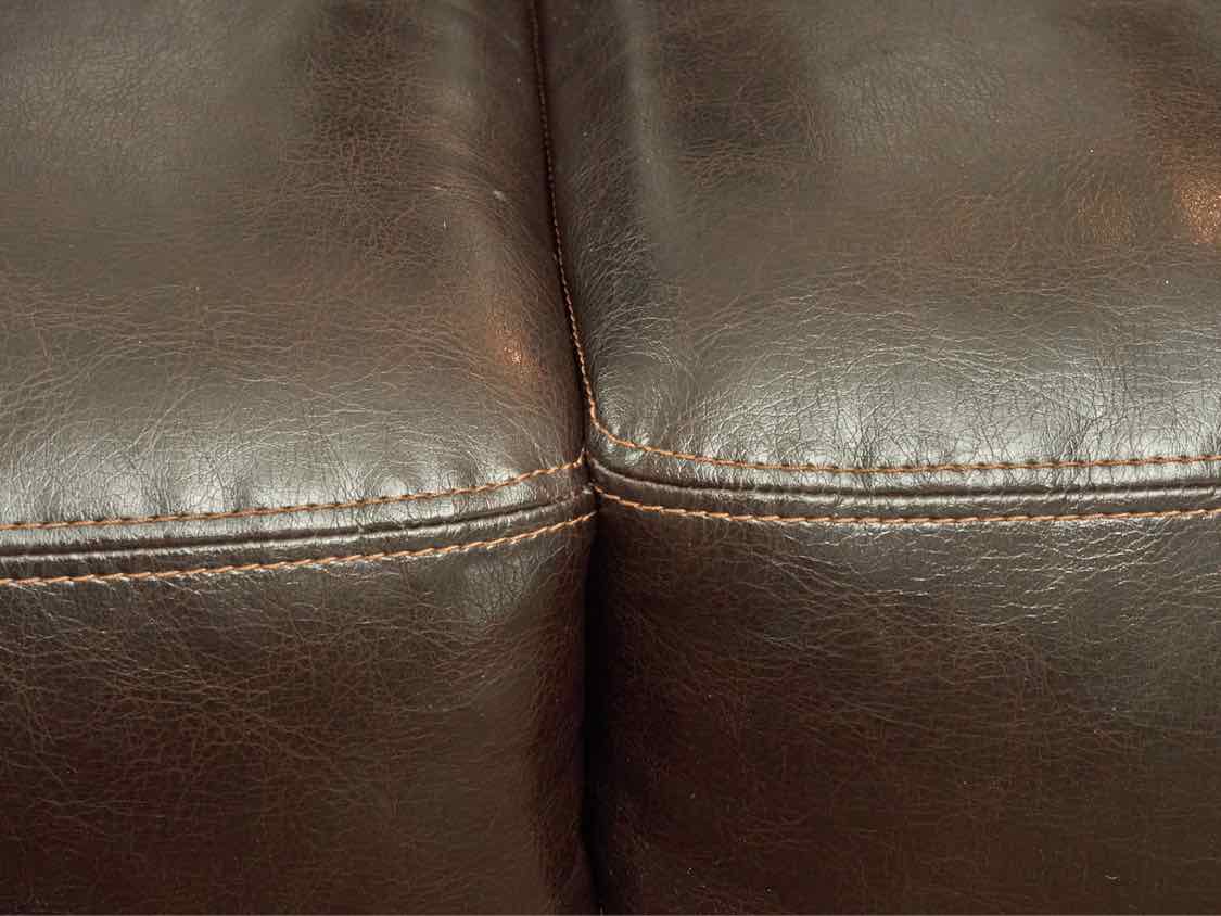 Ashley Furniture Espresso Bonded Leather 3 Cushion  Sofa