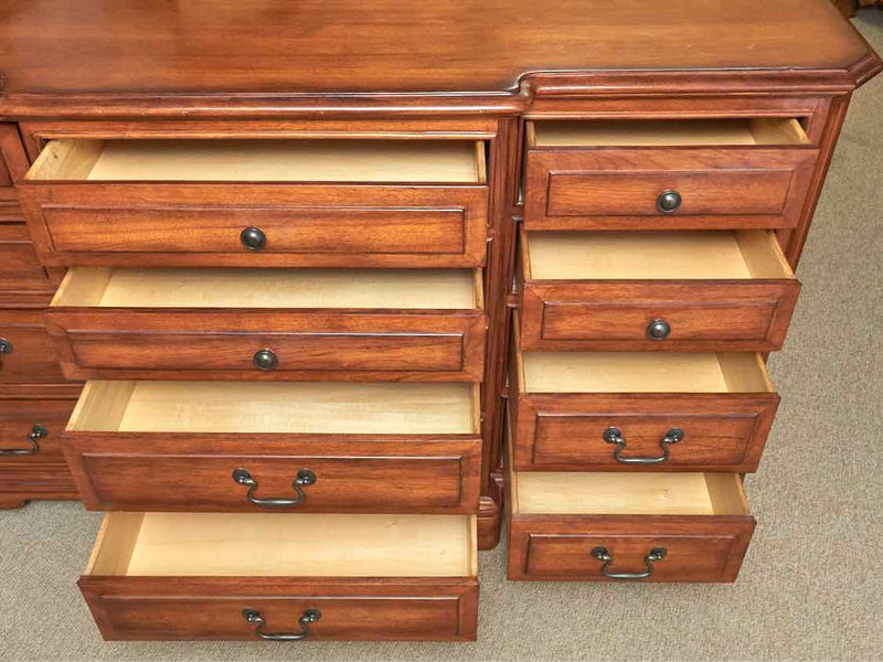 Pennsylvania House Cherry 12 Drawer Dresser with Bronze Metal Handles