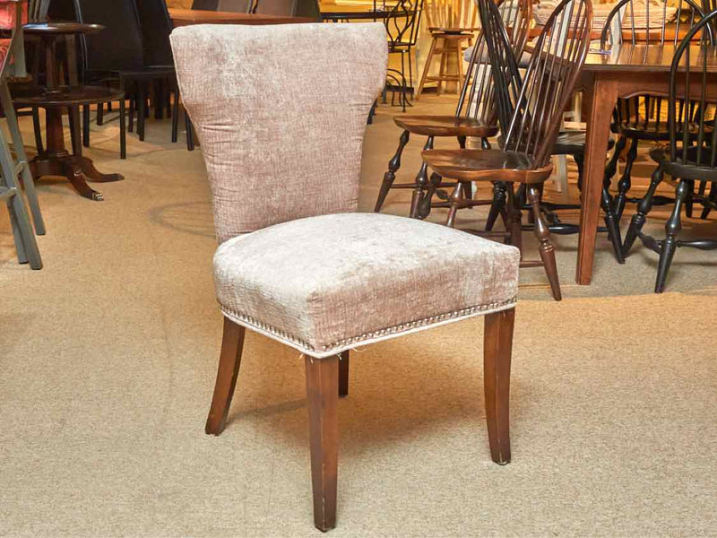 Transitional Dining Chairs In 'Latte Taupe Upholstery W/ Nailhead Trim