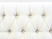 RH Tufted Wng Back Sofa with Bench Cushion in Oatmeal Linen Upholstery