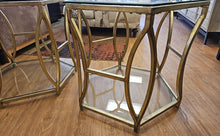 Pair of Brass Hexagonal Side Tables